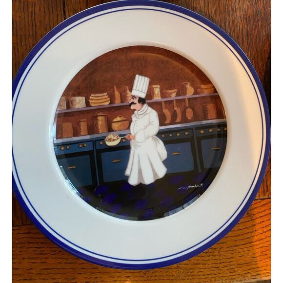Set of 6 Guy Buffet Williams Sonoma LES GARCONS Waiters Dinner Plates Japan 11” - Picture 7 of 12